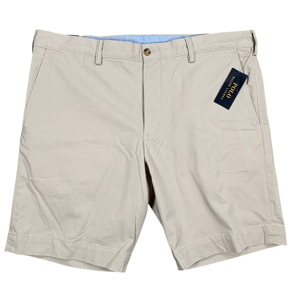 Polo Ralph Lauren Chino Shorts Mens 40 Beige Slim Stretch Cotton Twill‎ NEW